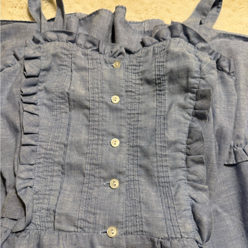 Vintage 80s Blue Ruffled You Babes II Dress - Picture 7 of 12